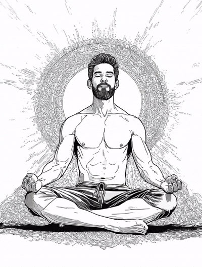 Man manifesting in lotus position