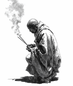 Sage burning incense